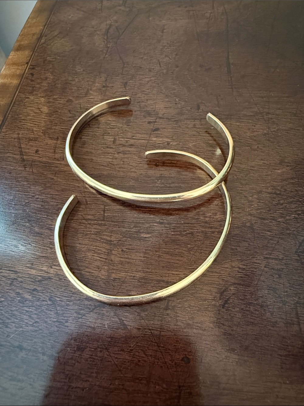 2 Gold Open Cuff Bracelets-never worn!!
